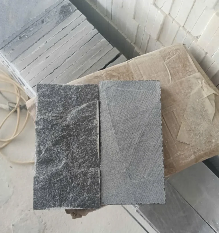 Mẫu đá đen băm mặt và đá xám chải