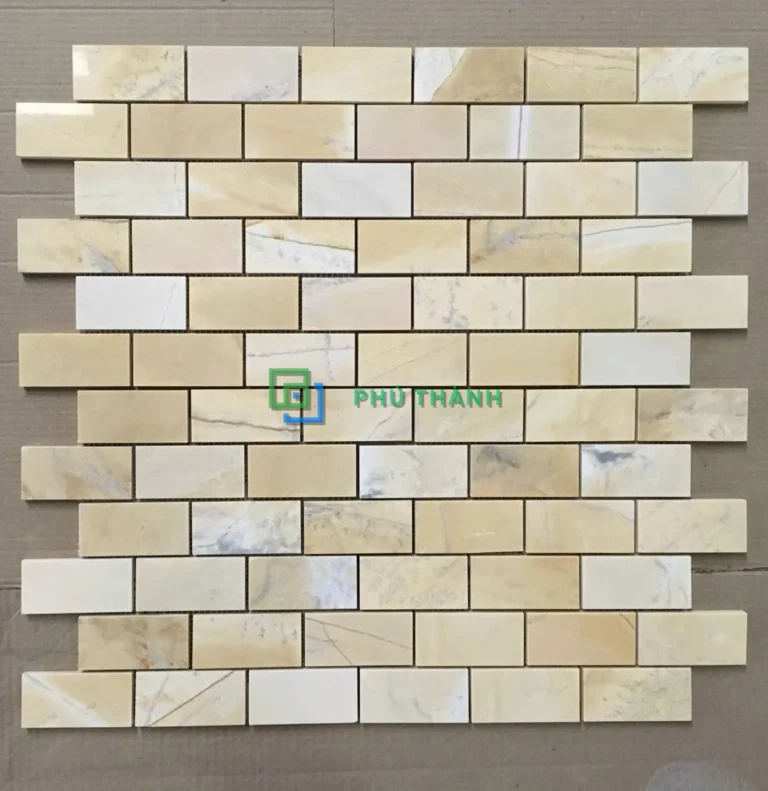 Mẫu đá kem vàng Quỳ Hợp ghép kiểu gạch