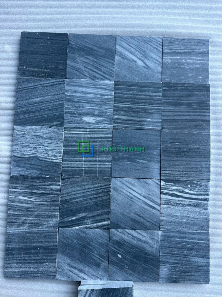 Mẫu đá sọc đen Quỳ Hợp xếp thử
